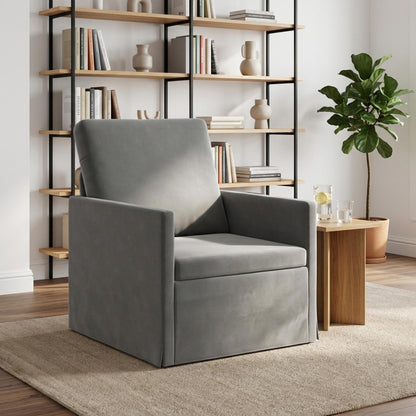 Armchair 70 x 81 x 82 cm Velvet 60 cm Dark grey