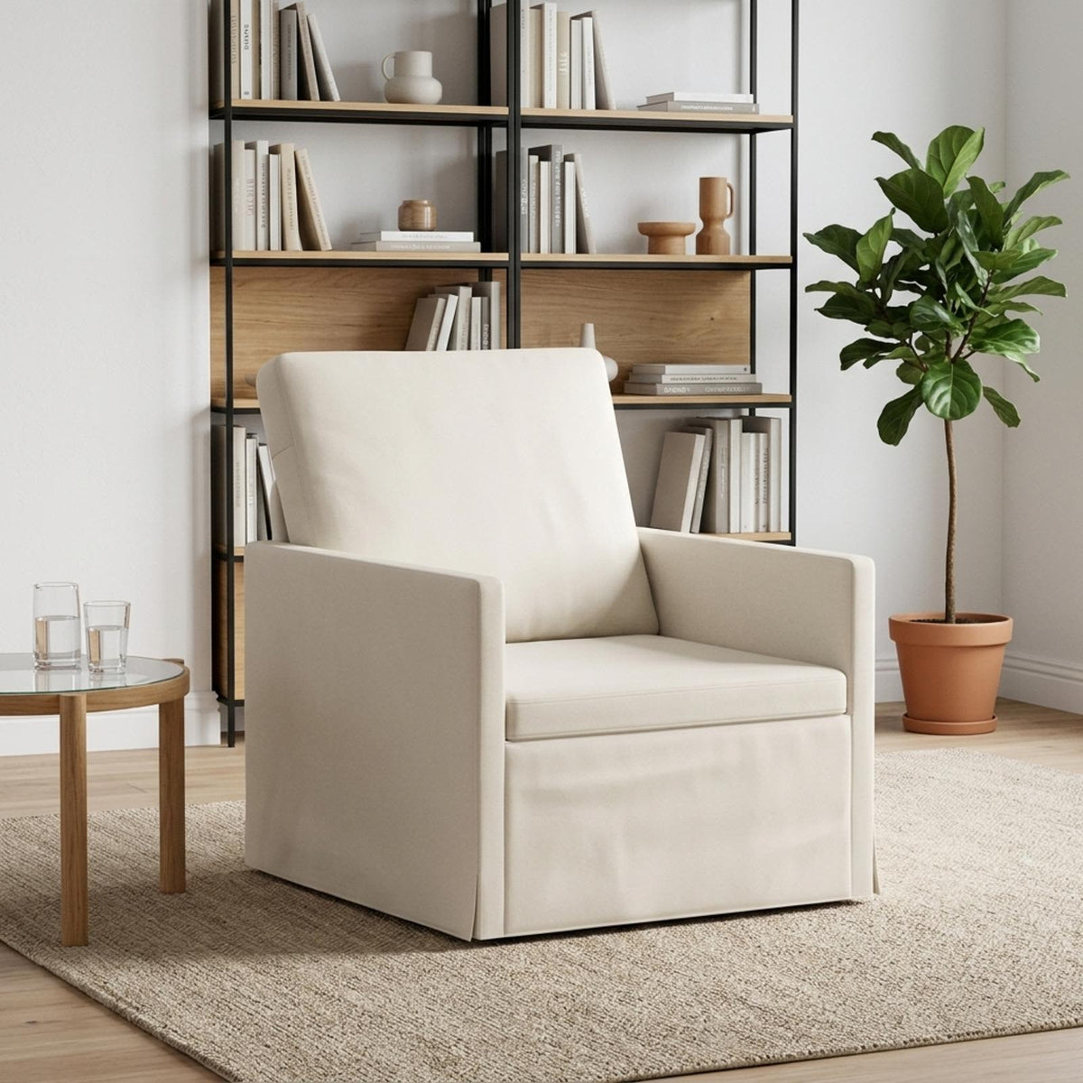 Armchair 70 x 81 x 82 cm Velvet 60 cm Cream