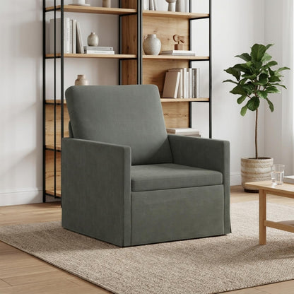 Armchair 70 x 81 x 82 cm Corduroy Fabric 60 cm Dark grey