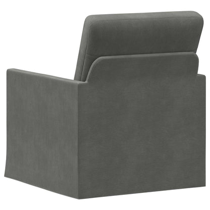 Armchair 70 x 81 x 82 cm Corduroy Fabric 60 cm Dark grey