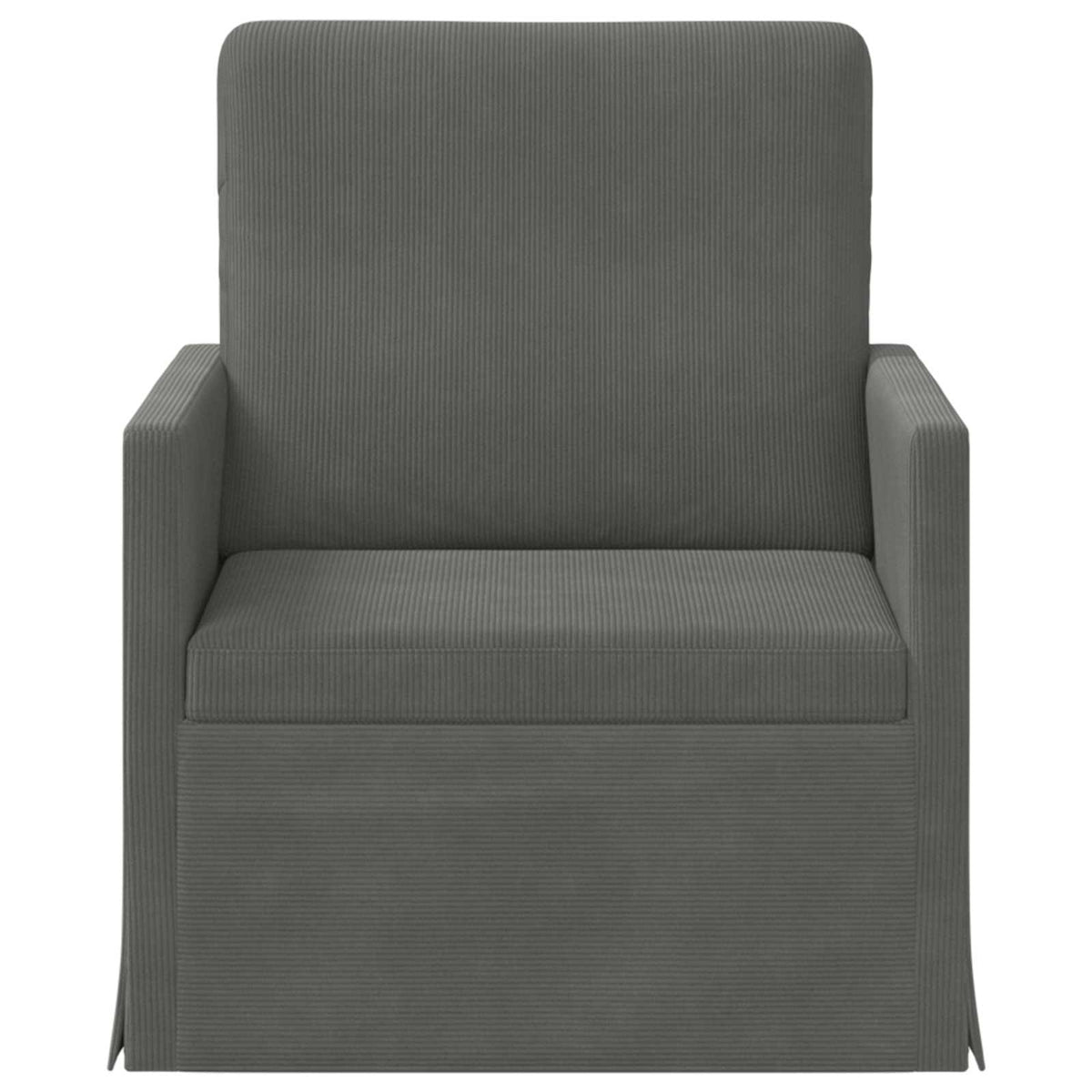 Armchair 70 x 81 x 82 cm Corduroy Fabric 60 cm Dark grey