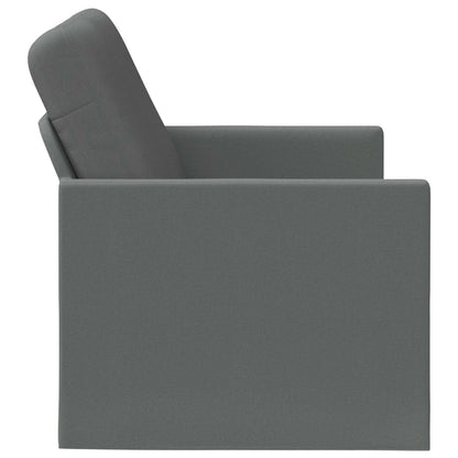 2 Seater Sofa 130 x 81 x 82 cm Fabric 120 cm Dark grey