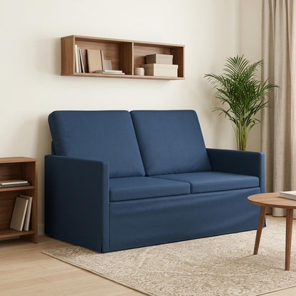 2 Seater Sofa 130 x 81 x 82 cm Fabric 120 cm Blue