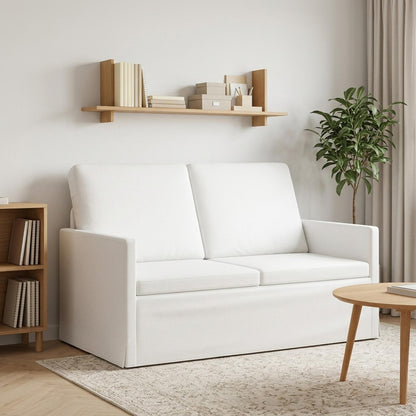 2 Seater Sofa 130 x 81 x 82 cm Fabric 120 cm White