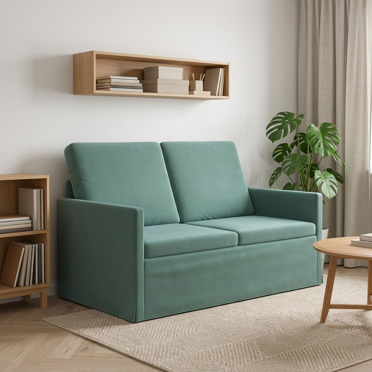 2 Seater Sofa 130 x 81 x 82 cm Velvet 120 cm Sea green