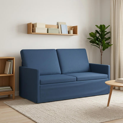 2 Seater Sofa 150 x 81 x 82 cm Fabric 140 cm Blue