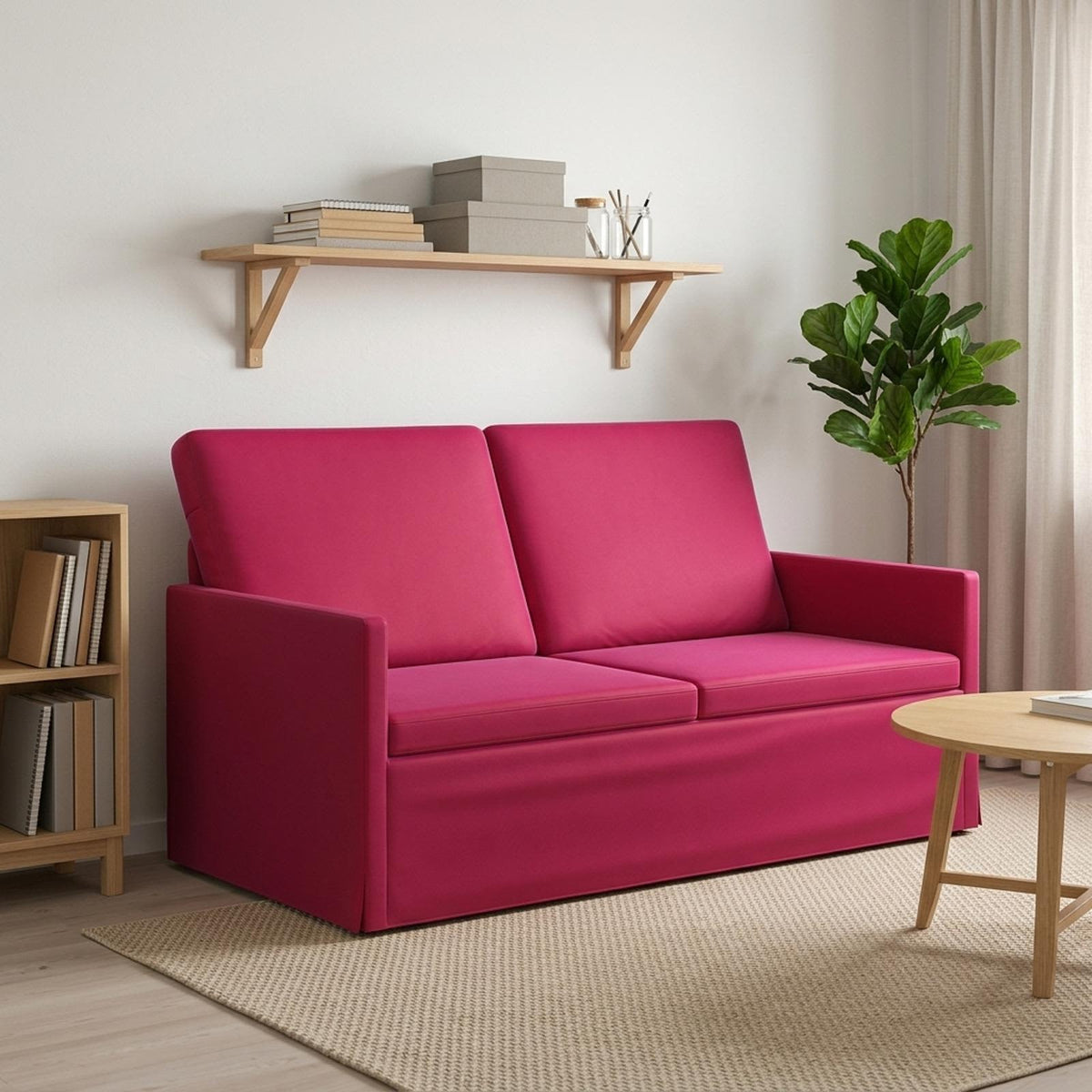 2 Seater Sofa 150 x 81 x 82 cm Velvet 140 cm Wine red