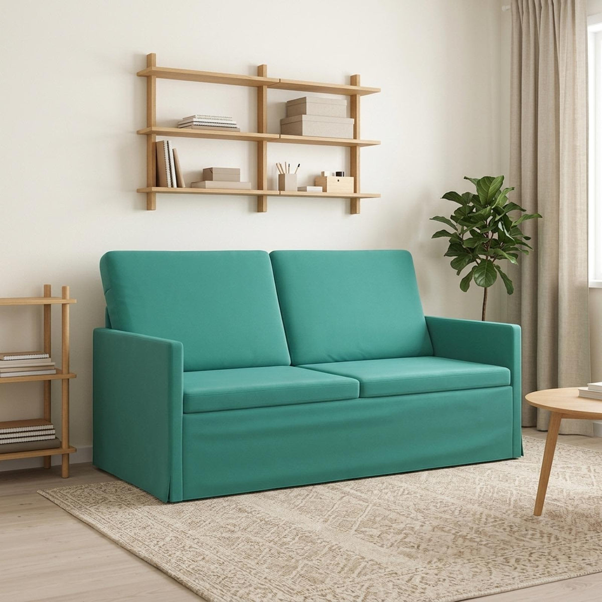 2 Seater Sofa 150 x 81 x 82 cm Velvet 140 cm Turquoise