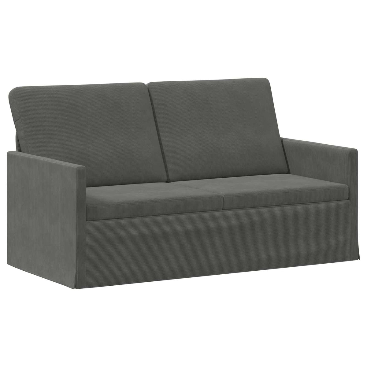 2 Seater Sofa 150 x 81 x 82 cm Corduroy Fabric 140 cm Dark grey