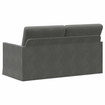 2 Seater Sofa 150 x 81 x 82 cm Corduroy Fabric 140 cm Dark grey