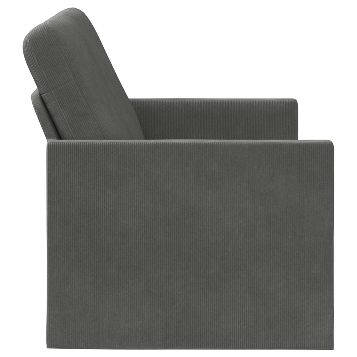 2 Seater Sofa 150 x 81 x 82 cm Corduroy Fabric 140 cm Dark grey