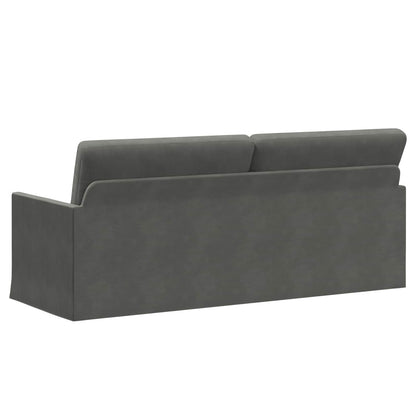 3 Seater Sofa 190 x 81 x 82 cm Corduroy Fabric 180 cm Dark grey
