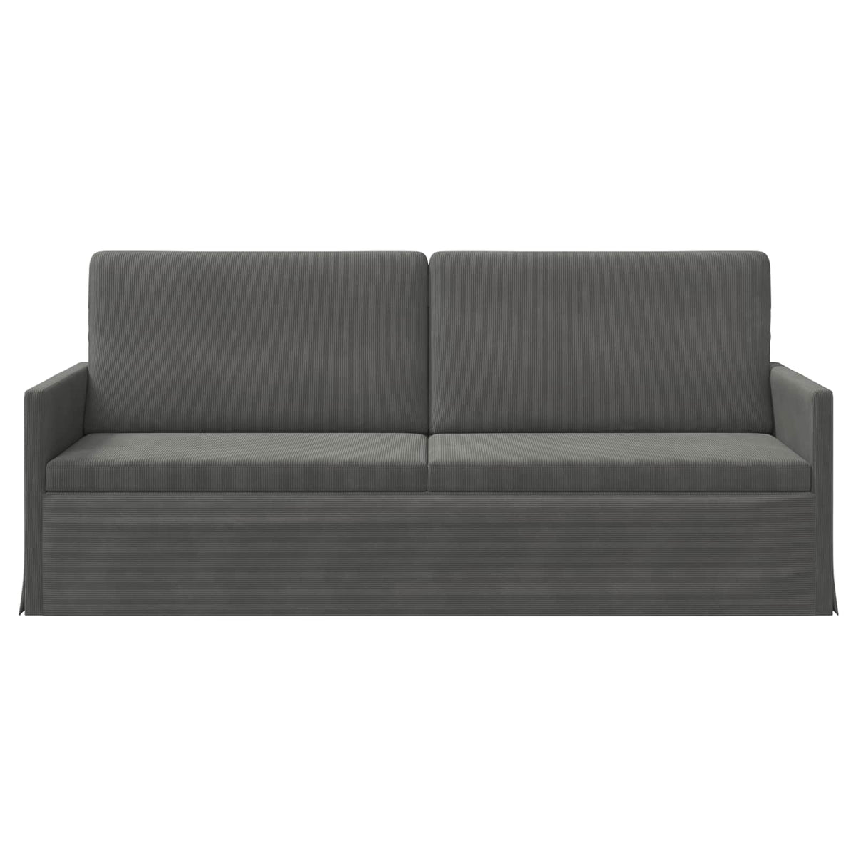 3 Seater Sofa 190 x 81 x 82 cm Corduroy Fabric 180 cm Dark grey