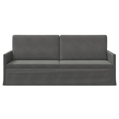3 Seater Sofa 190 x 81 x 82 cm Corduroy Fabric 180 cm Dark grey