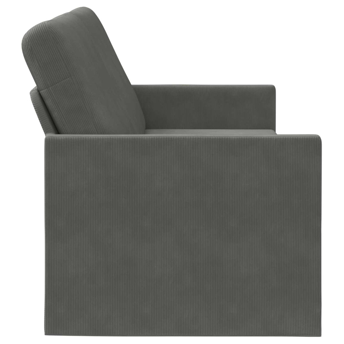 3 Seater Sofa 190 x 81 x 82 cm Corduroy Fabric 180 cm Dark grey