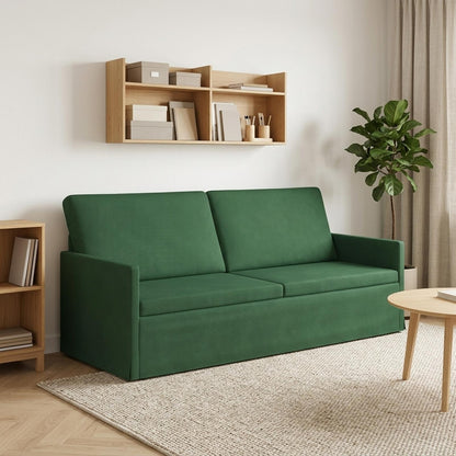 3 Seater Sofa 190 x 81 x 82 cm Corduroy Fabric 180 cm Jungle green