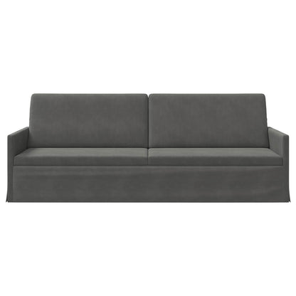 3 Seater Sofa 220 x 81 x 82 cm Corduroy Fabric 210 cm Dark grey