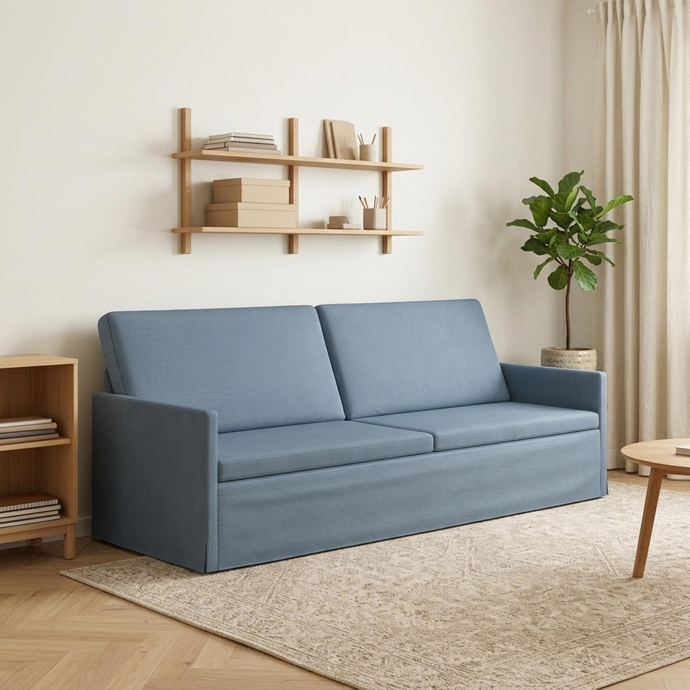 vidaXL 3 Seater Sofa 220 x 81 x 82 cm Corduroy Fabric 210 cm