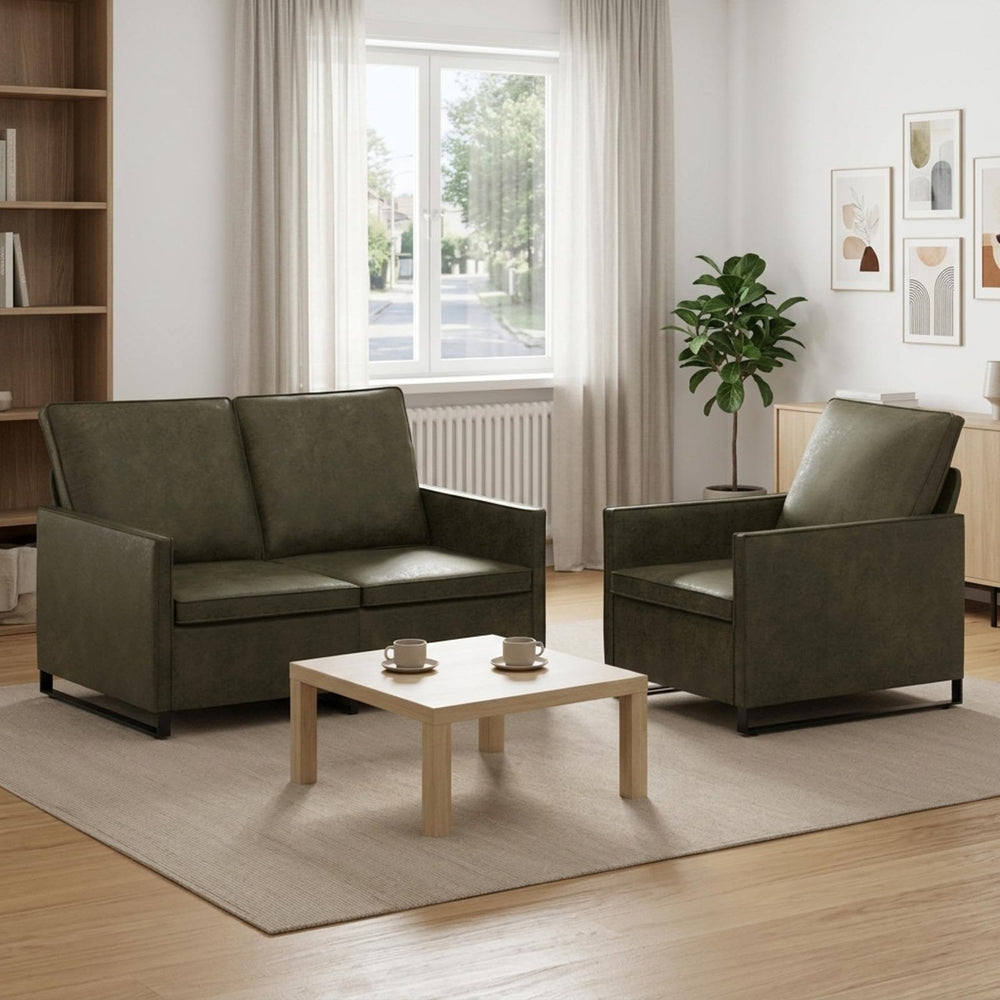 vidaXL Sofa Set 2 pcs Faux Suede Fabric