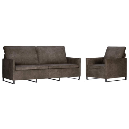 vidaXL Sofa Set 2 pcs Dark Grey Faux Suede Fabric 2