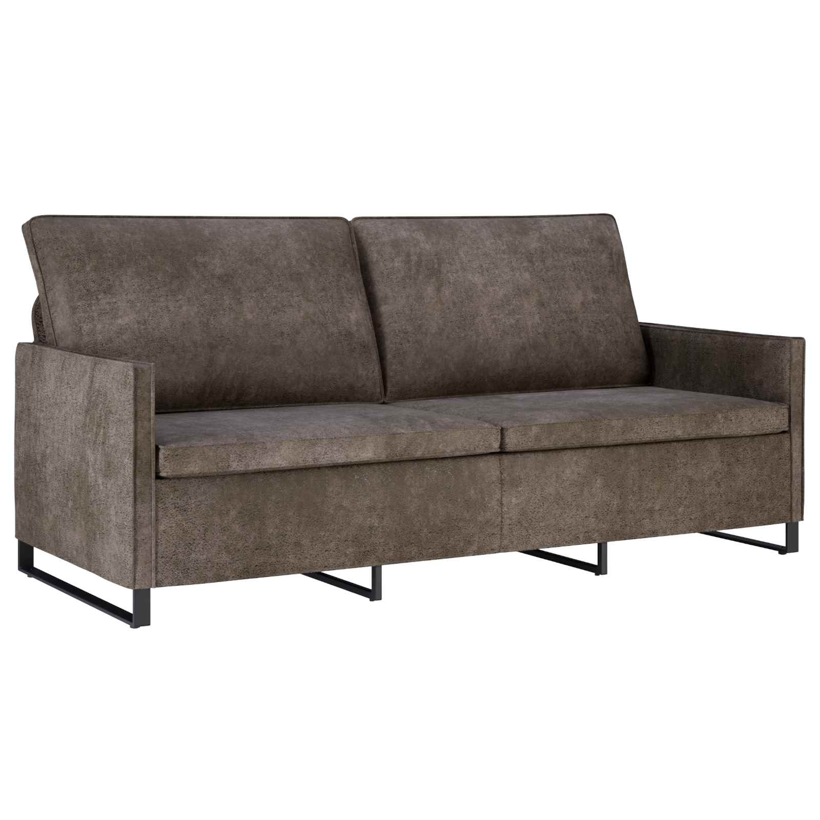 vidaXL Sofa Set 2 pcs Dark Grey Faux Suede Fabric 4