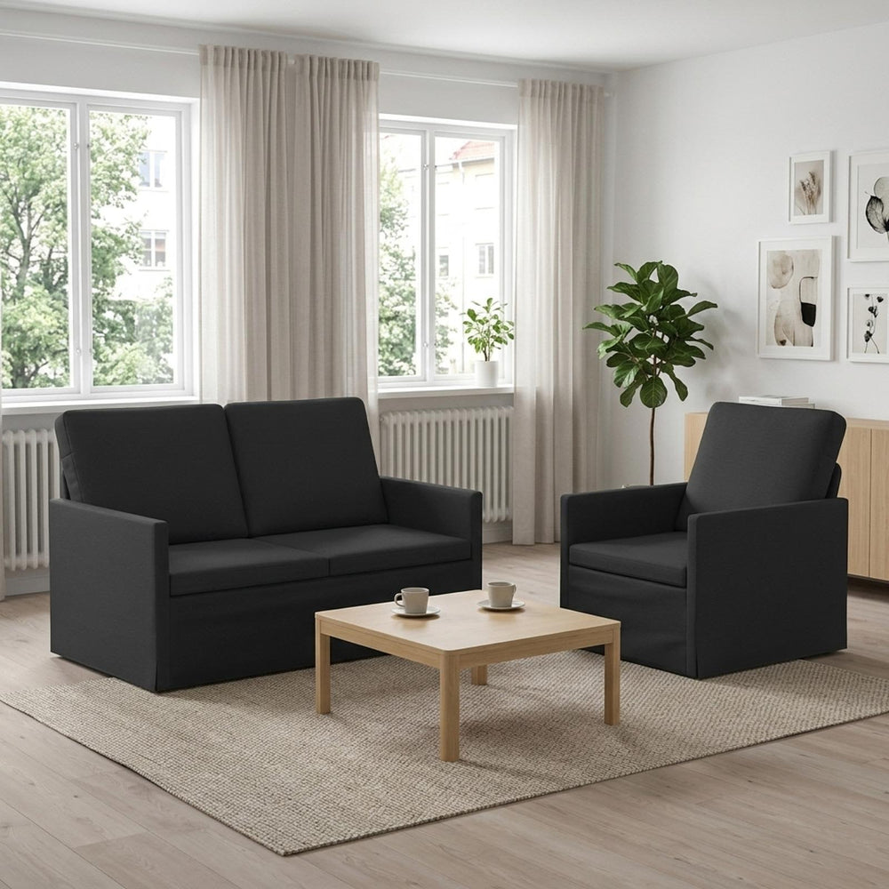vidaXL Sofa Set 2 pcs Fabric 1-Seater + 2-Seater (120 cm)
