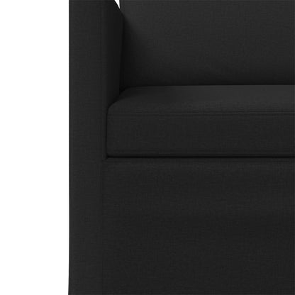 Sofa Set 2 pcs Fabric 1-Seater + 2-Seater (120 cm) Black