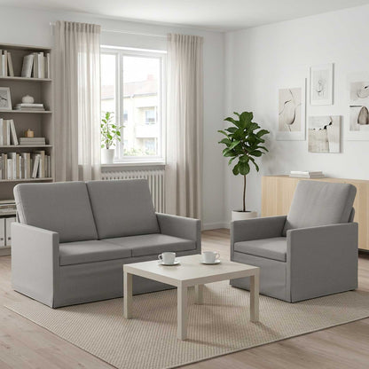 Sofa Set 2 pcs Fabric 1-Seater + 2-Seater (120 cm) Cloud grey