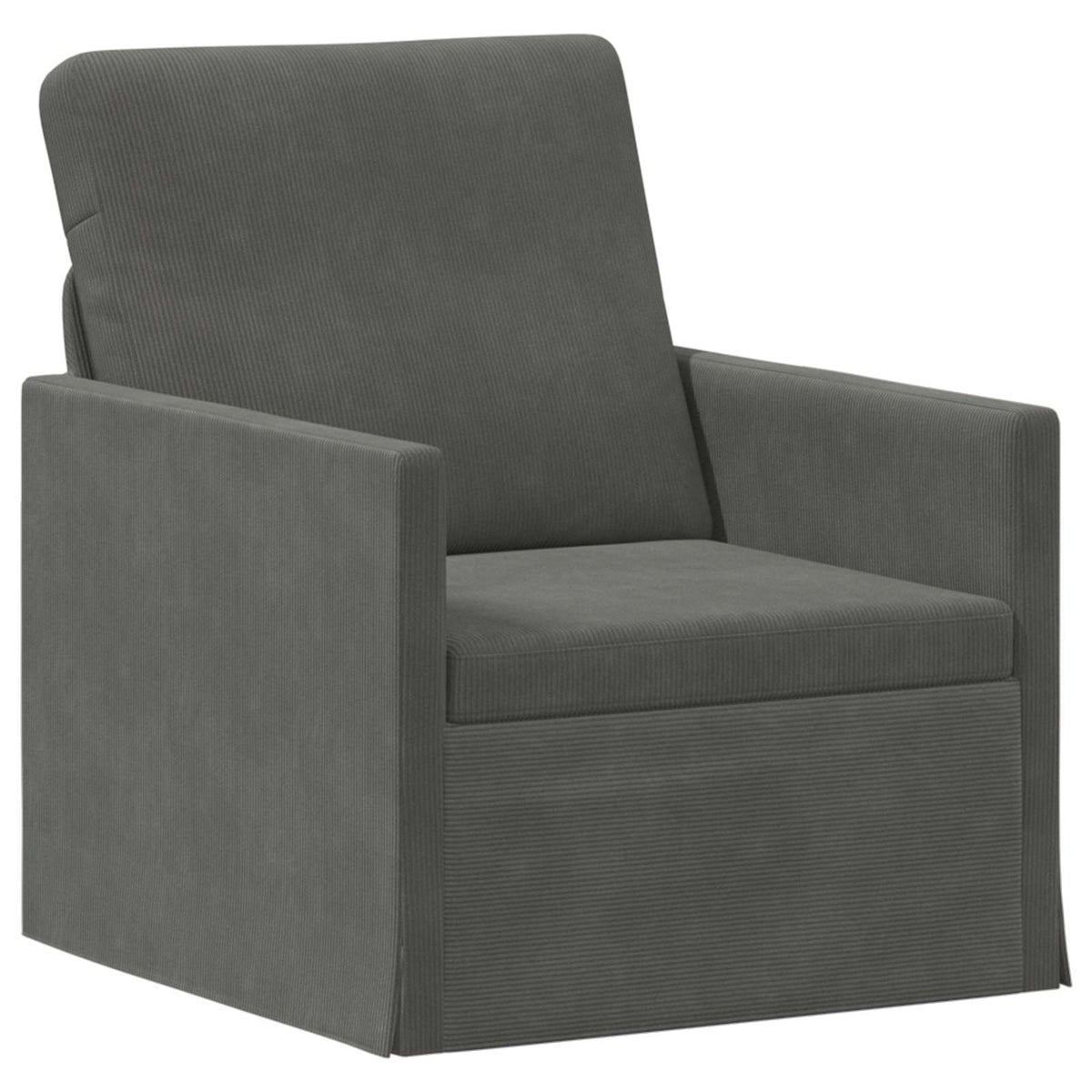 Sofa Set 2 pcs Corduroy Fabric 1-Seater + 2-Seater (120 cm) Dark grey