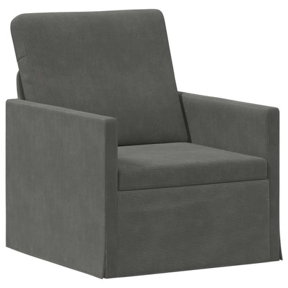 Sofa Set 2 pcs Corduroy Fabric 1-Seater + 2-Seater (120 cm) Dark grey