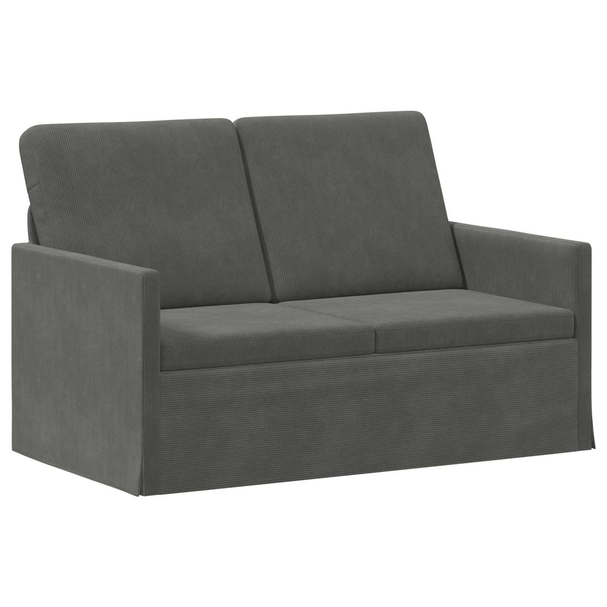 Sofa Set 2 pcs Corduroy Fabric 1-Seater + 2-Seater (120 cm) Dark grey