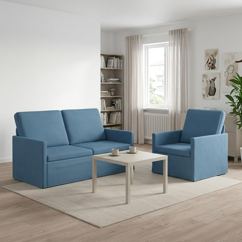 vidaXL Sofa Set 2 pcs Corduroy Fabric 1-Seater + 2-Seater (120 cm)
