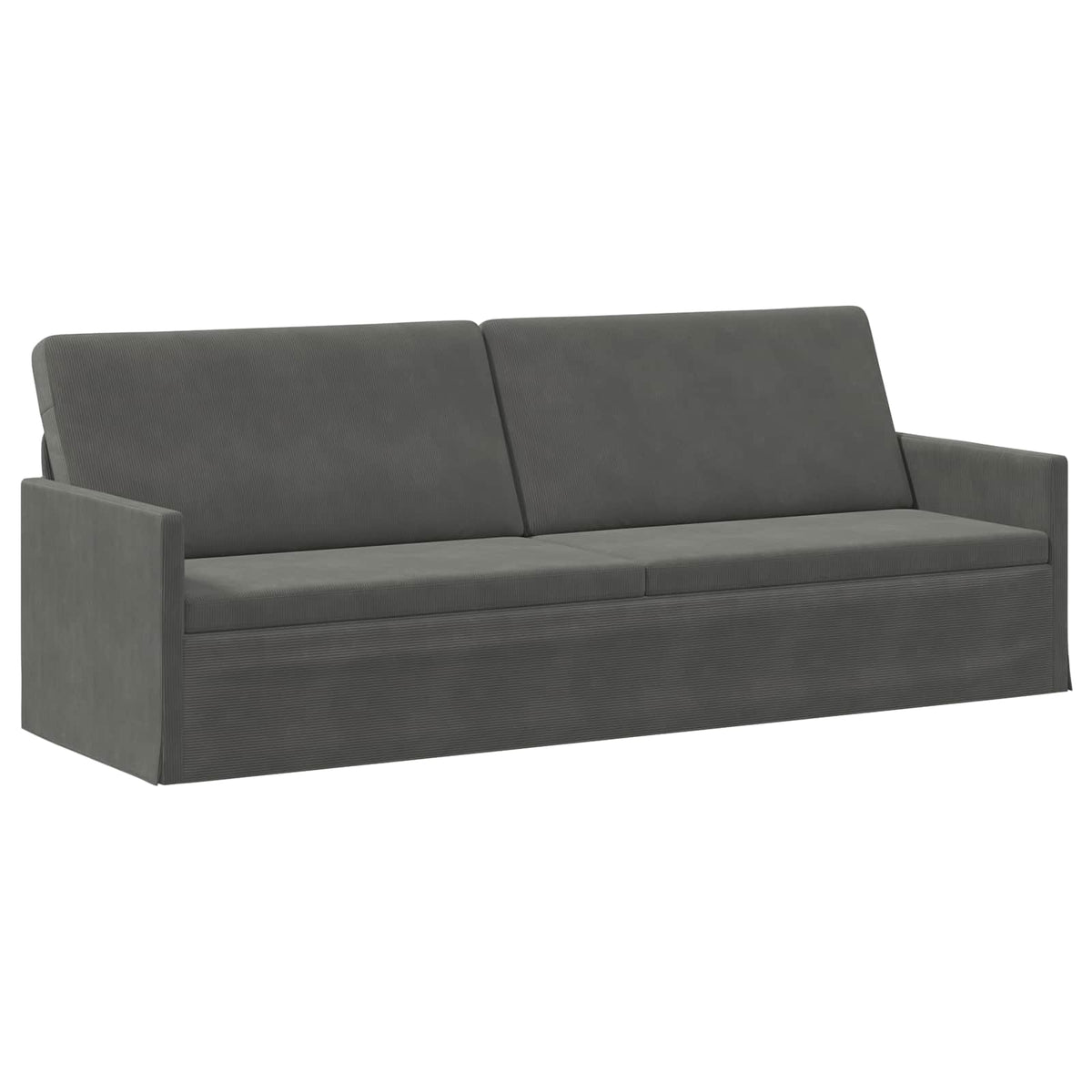 Sofa Set 2 pcs Corduroy Fabric 1-Seater + 3-Seater (210 cm) Dark grey