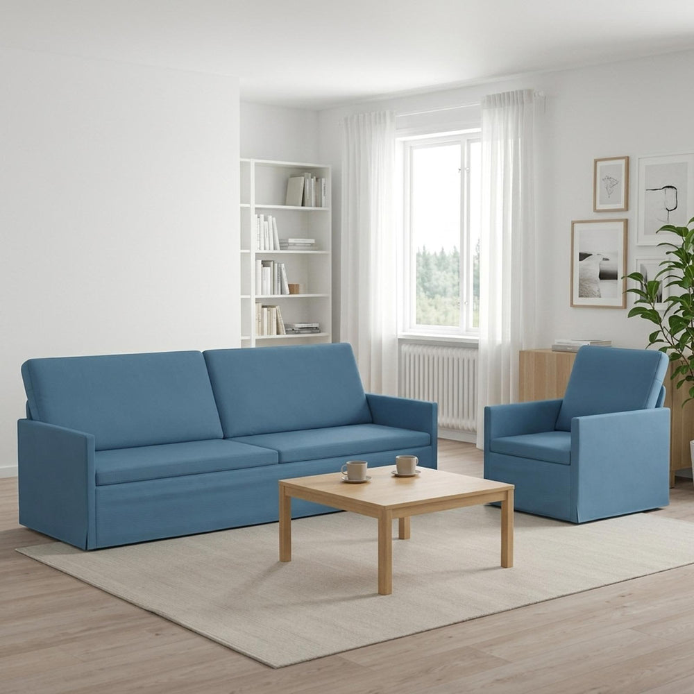 vidaXL Sofa Set 2 pcs Corduroy Fabric 1-Seater + 3-Seater (210 cm)
