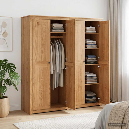 vidaXL Wardrobe PANAMA Honey 169 x 50 x 185 cm Solid Pine Wood 1
