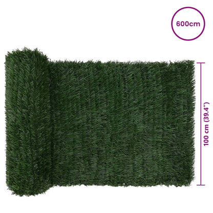 Artificial Fence PVC and Steel Dark green 1 m 6 m