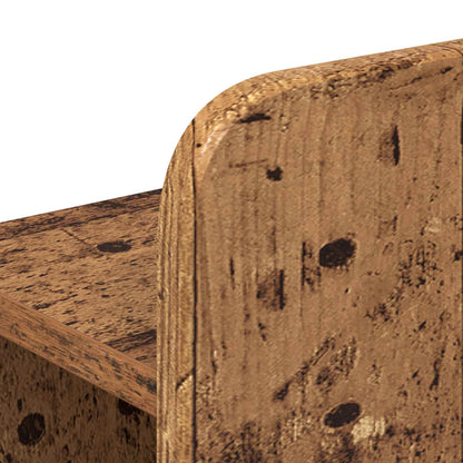 Bed Frame with Storage 90 x 200 cm Engineered Wood with Centre Shelf Old wood