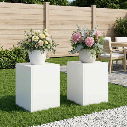 Plant Stand 30 x 30 x 40 cm Steel White 2x (30 x 30 x 40 cm)