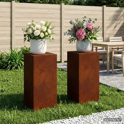 Plant Stand Rusty 30 x 30 x 40 cm Weathering Steel 2x (30 x 30 x 60 cm)