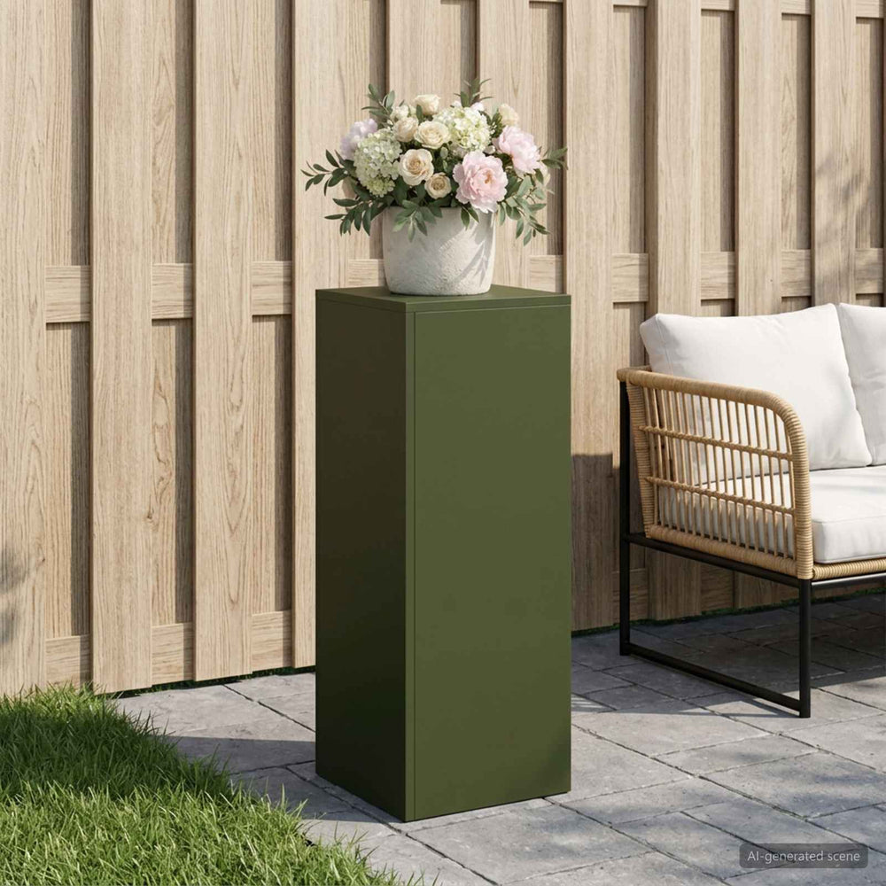 vidaXL Plant Stand 2 pcs 30 x 30 x 40 cm Steel Olive Green