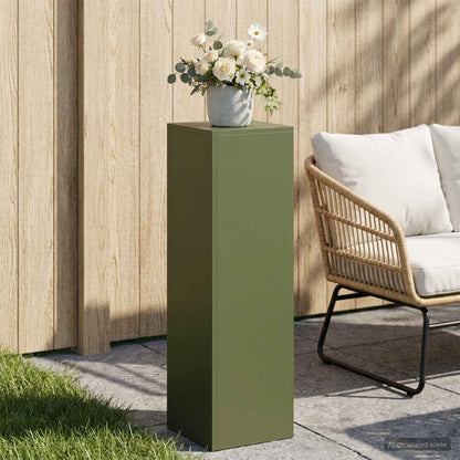 Plant Stand 2 pcs 30 x 30 x 40 cm Steel Olive Green 1x (30 x 30 x 100 cm)