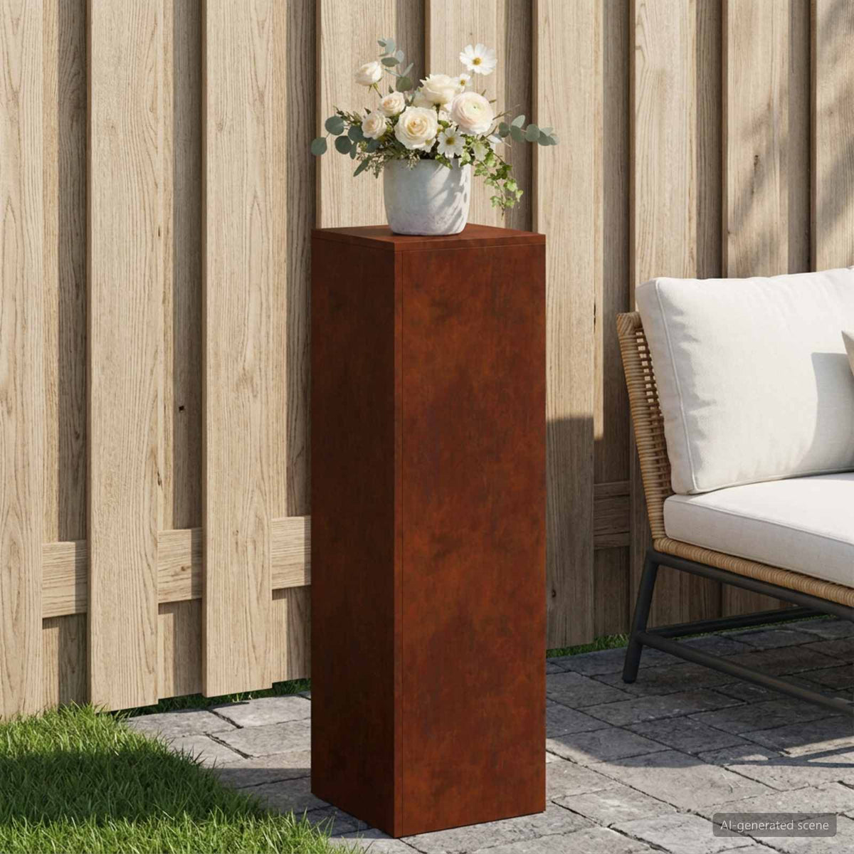 Plant Stand Rusty 30 x 30 x 40 cm Weathering Steel 1x (30 x 30 x 100 cm)