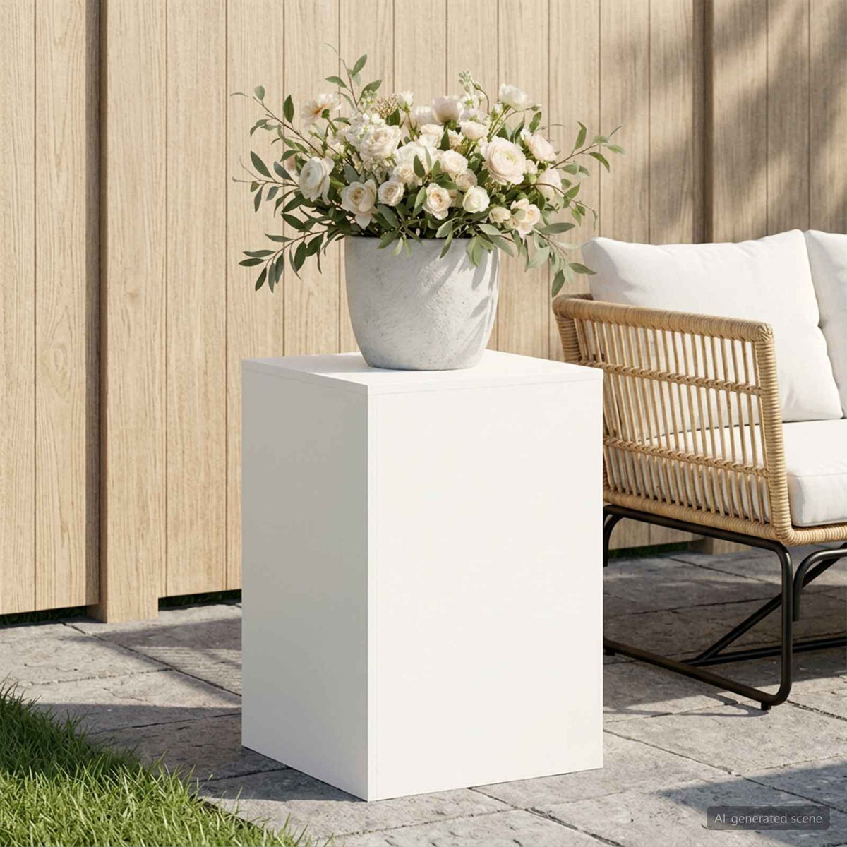 Plant Stand 30 x 30 x 40 cm Steel White 1x (40 x 40 x 60 cm)