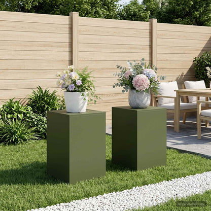 Plant Stand 2 pcs 30 x 30 x 40 cm Steel Olive Green 2x (40 x 40 x 60 cm)