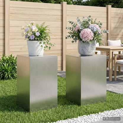 Plant Stand Silver 30 x 30 x 40 cm Steel Stainless Steel 2x (40 x 40 x 60 cm)