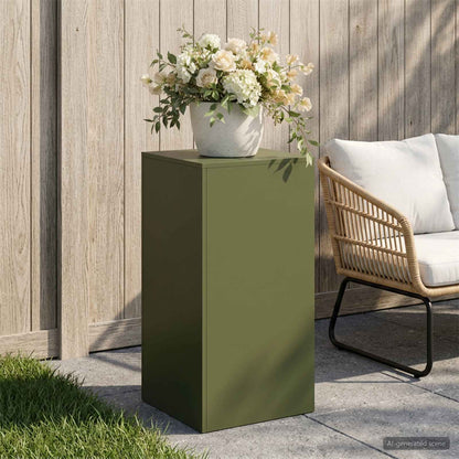 Plant Stand 2 pcs 30 x 30 x 40 cm Steel Olive Green 1x (40 x 40 x 80 cm)