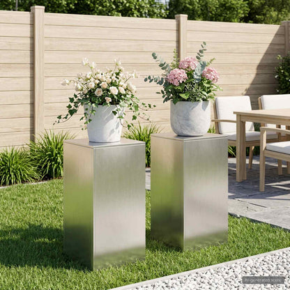 Plant Stand Silver 30 x 30 x 40 cm Steel Stainless Steel 2x (40 x 40 x 80 cm)