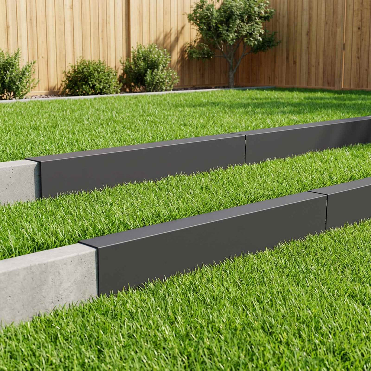 Garden Cover Profile 100 x 15 cm Steel 10 pcs Depth 10 cm Black