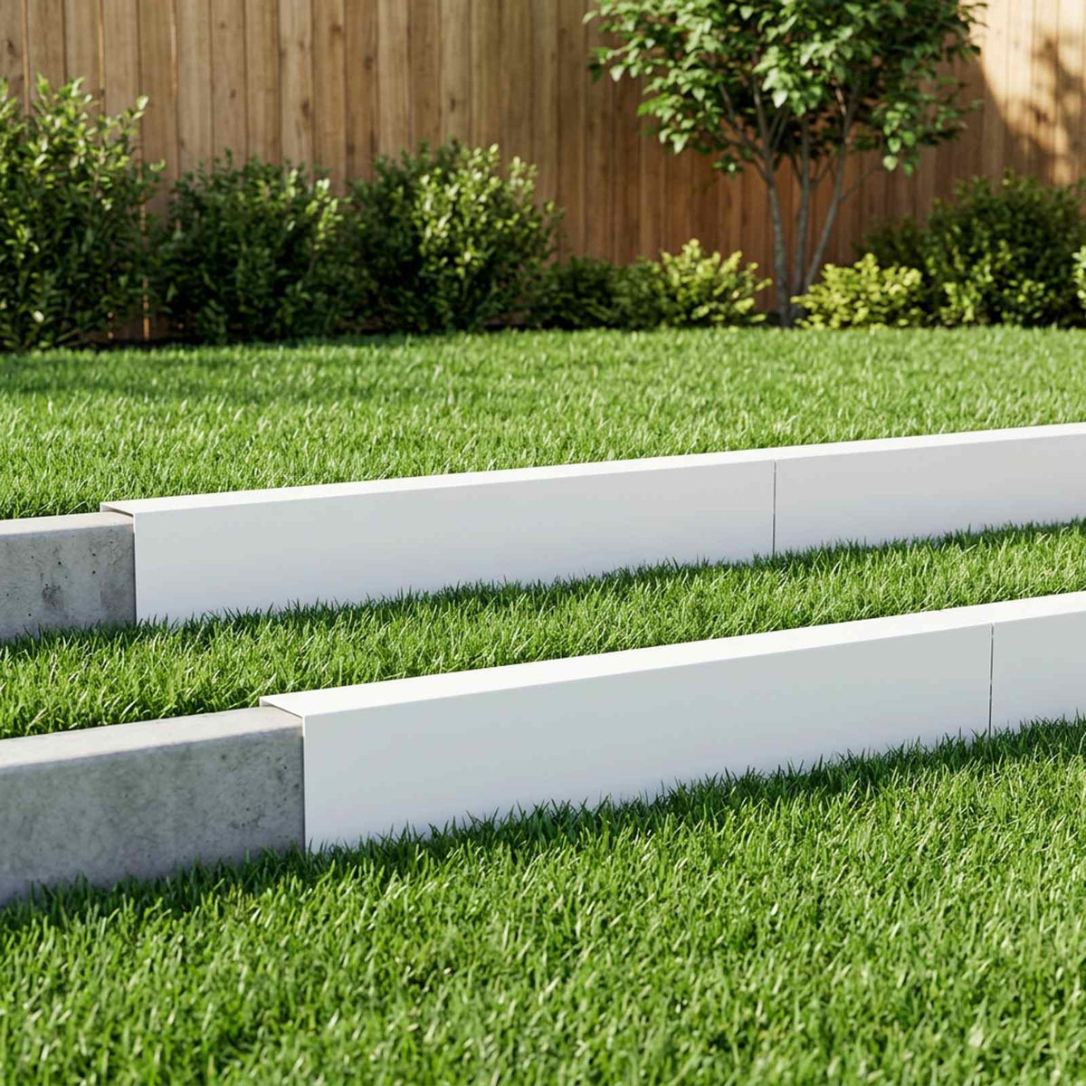 Garden Cover Profile 100 x 15 cm Steel 10 pcs Depth 10 cm White