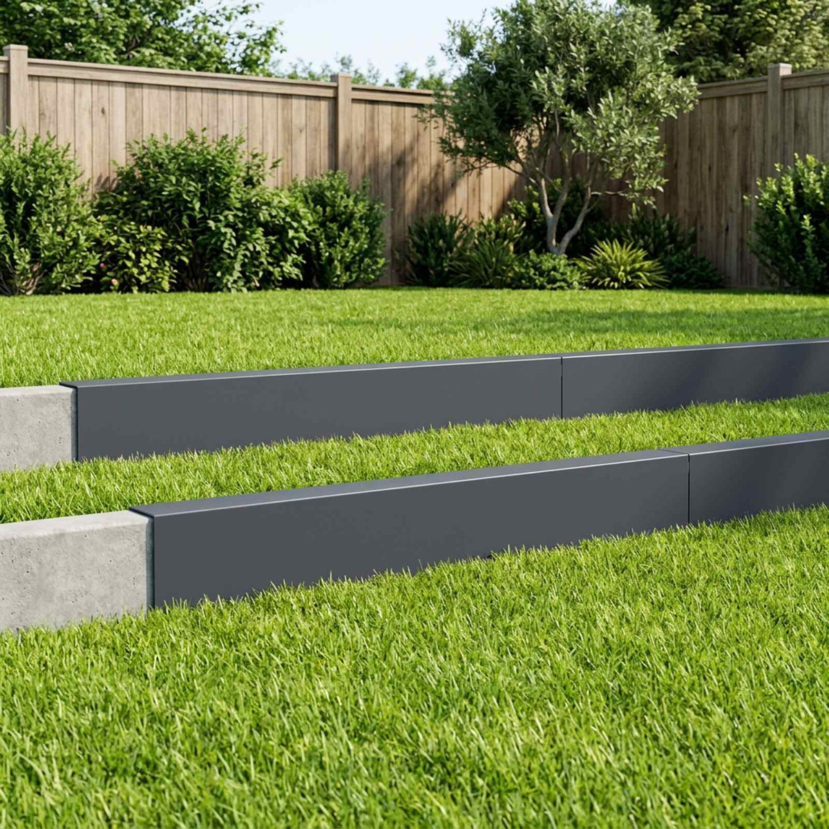 Garden Cover Profile 100 x 15 cm Steel 10 pcs Depth 10 cm Anthracite